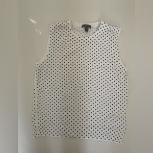 J. Crew Navy Blue  Polka Dot Sweater Shell L